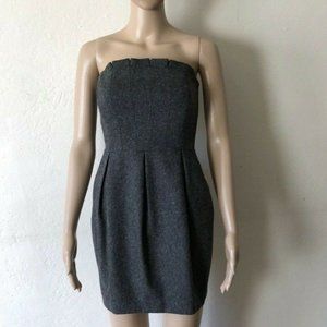 7 for all Mankind -  Wool Strapless Dress | Dark Gray | Size XS